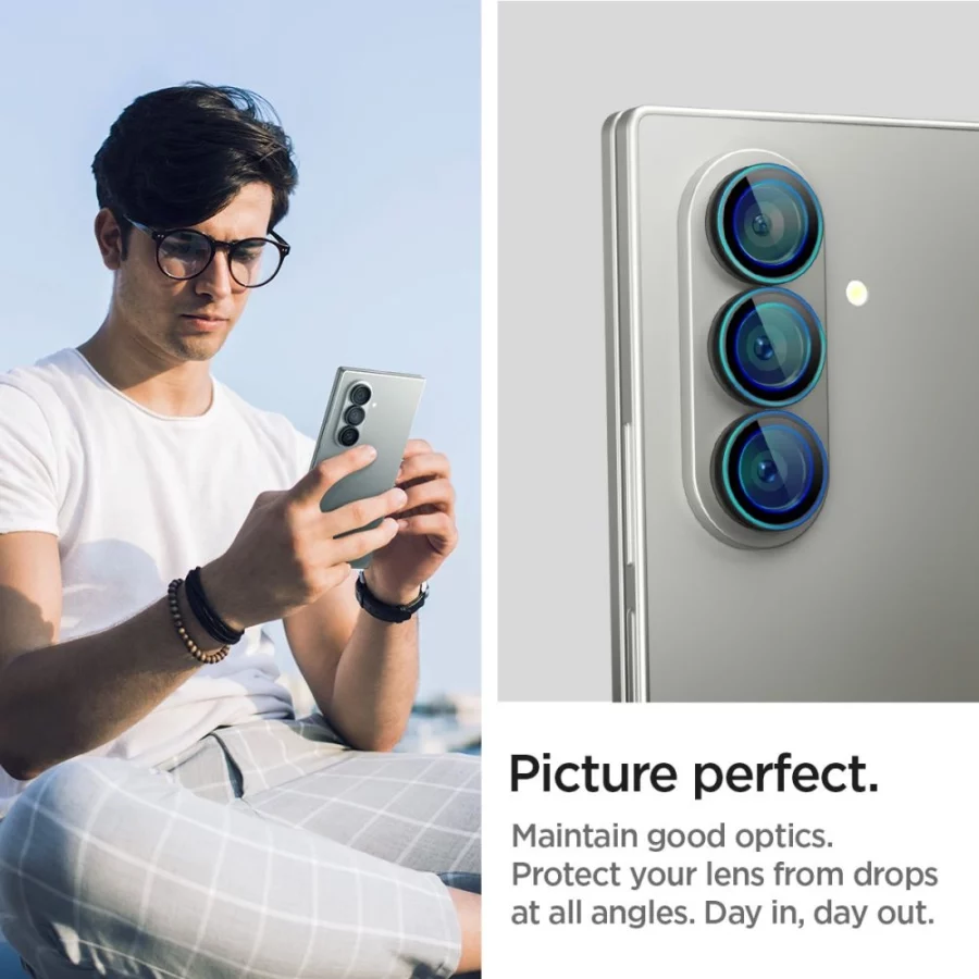 Osłona aparatu Spigen Optik Pro HD Glas.TR EZ Fit 2-pack na Samsung Galaxy Z Fold 7 - czarna