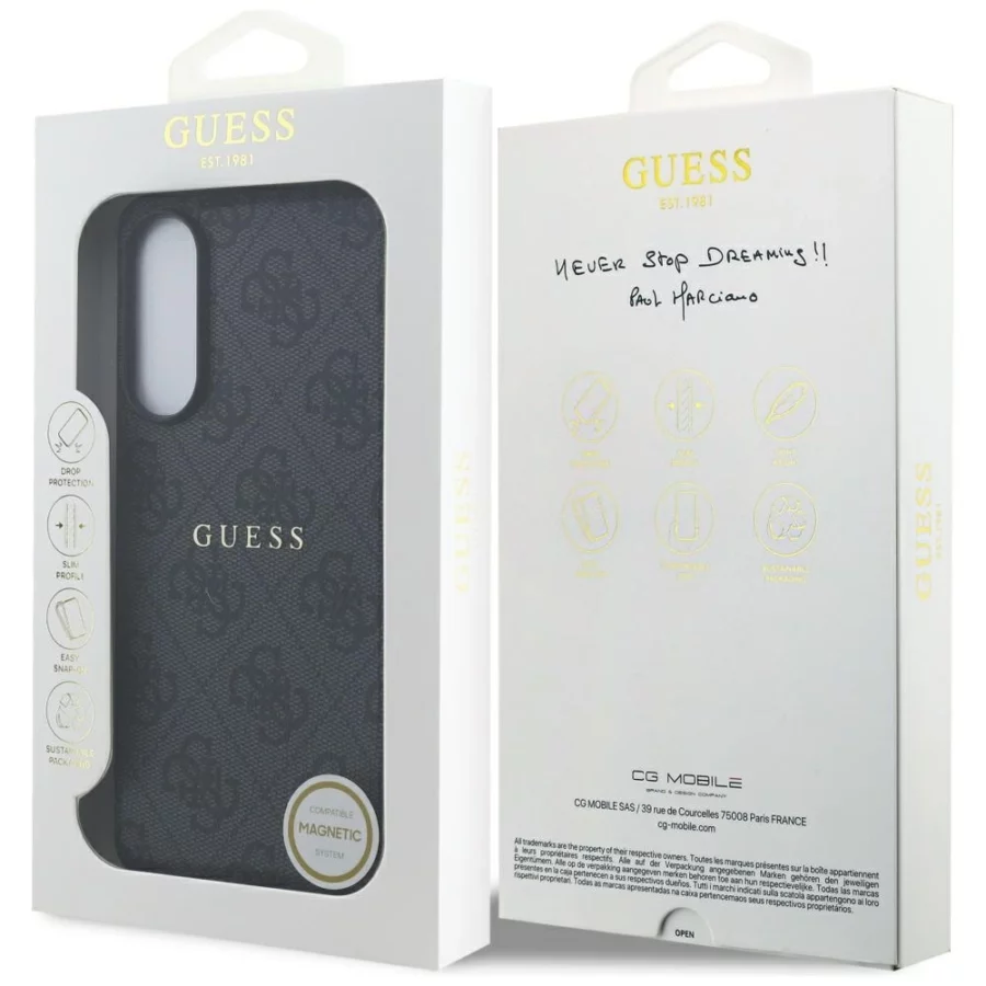 Etui Guess 4G Ring Classic Logo MagSafe na Samsung Galaxy S25 Edge - czarnE