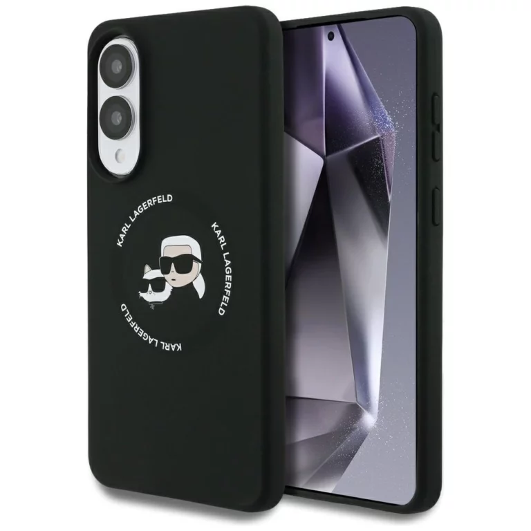 Etui Karl Lagerfeld Silicone nauble Heads And Circle MagSafe na Samsung Galaxy S25 Edge - czarne