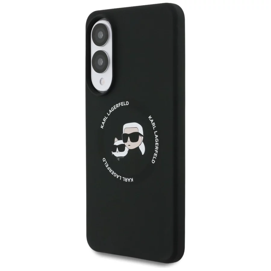 Etui Karl Lagerfeld Silicone nauble Heads And Circle MagSafe na Samsung Galaxy S25 Edge - czarne