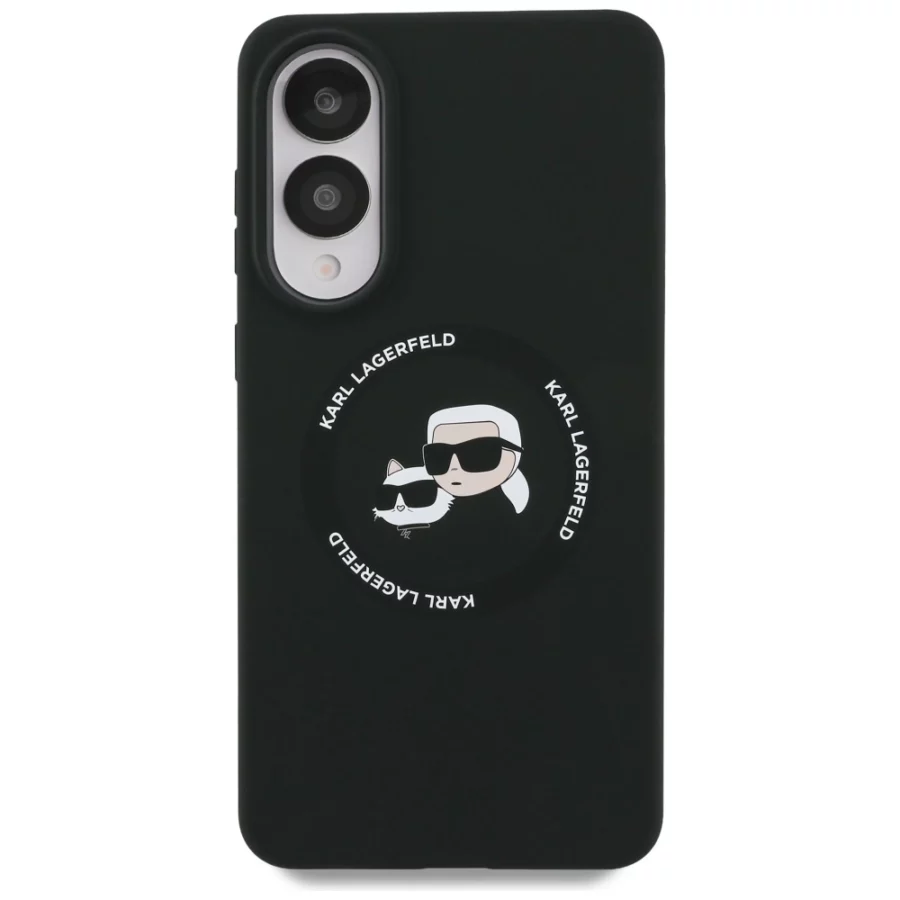 Etui Karl Lagerfeld Silicone nauble Heads And Circle MagSafe na Samsung Galaxy S25 Edge - czarne