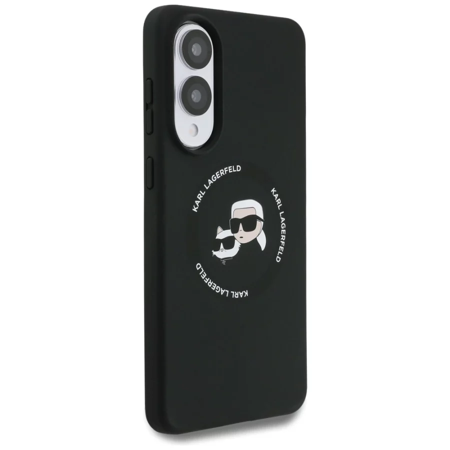 Etui Karl Lagerfeld Silicone nauble Heads And Circle MagSafe na Samsung Galaxy S25 Edge - czarne