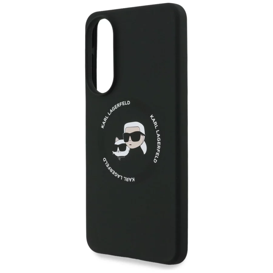Etui Karl Lagerfeld Silicone nauble Heads And Circle MagSafe na Samsung Galaxy S25 Edge - czarne