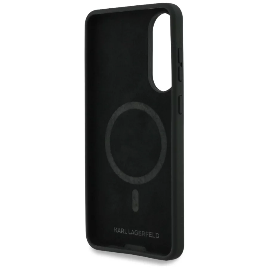 Etui Karl Lagerfeld Silicone nauble Heads And Circle MagSafe na Samsung Galaxy S25 Edge - czarne