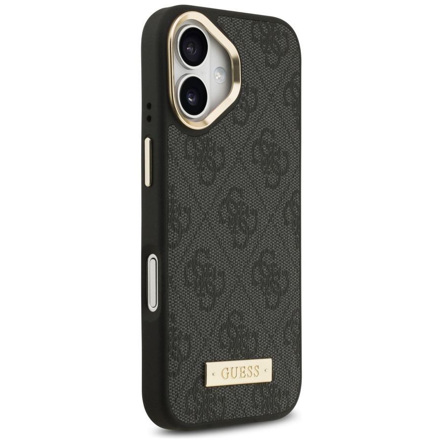 Etui Guess 4G Logo Plate MagSafe do      iPhone 17 czarny