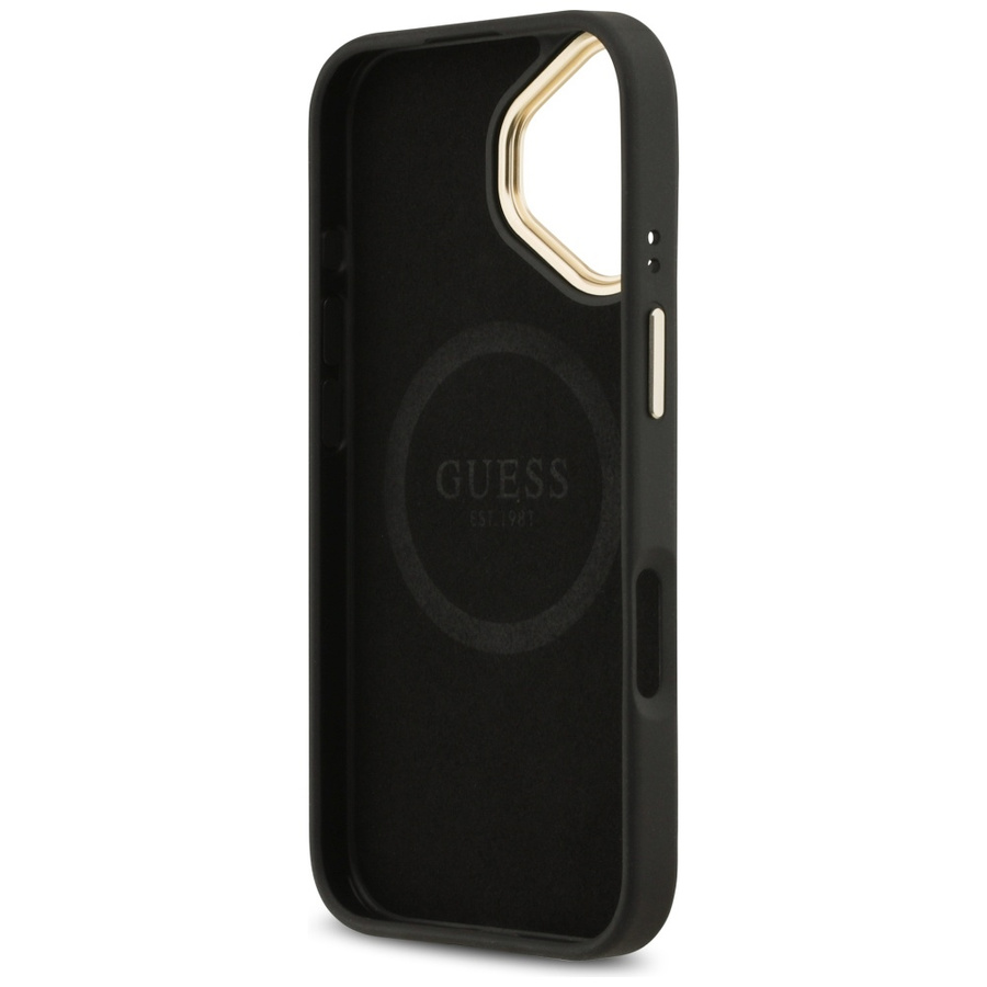 Etui Guess 4G Logo Plate MagSafe do      iPhone 17 czarny