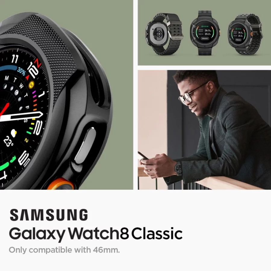 Etui Spigen Liquid Air na Samsung Galaxy Watch 8 Classic 46 mm - czarne