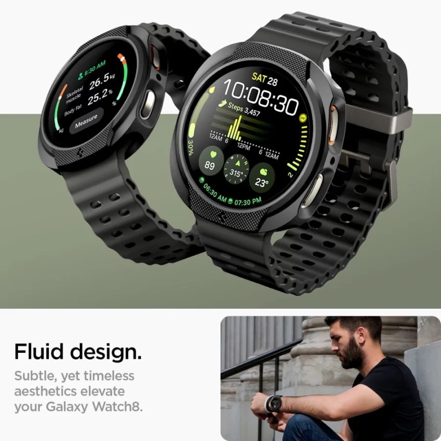 Etui Spigen Liquid Air na Samsung Galaxy Watch 8 44 mm - czarne matowe