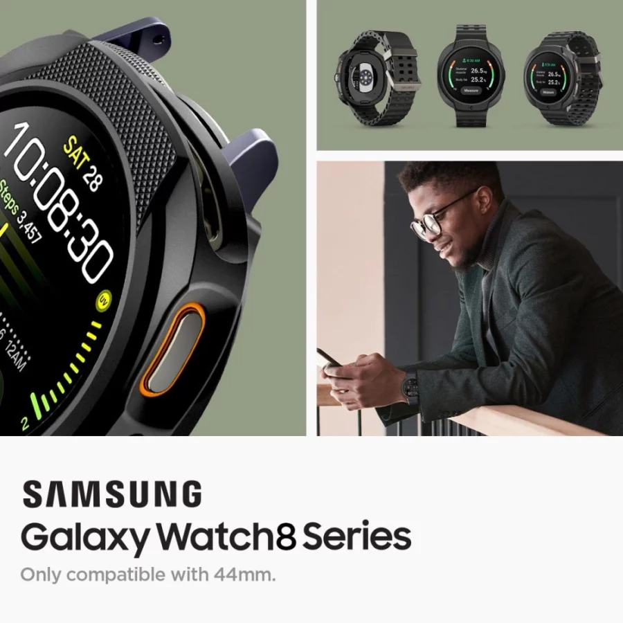 Etui Spigen Liquid Air na Samsung Galaxy Watch 8 44 mm - czarne matowe