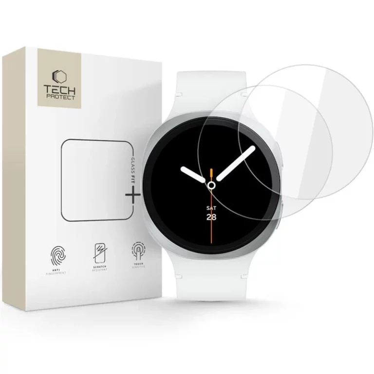 Szkło hartowane Tech-Protect Glass Fit+ 2-pack na Samsung Galaxy Watch 8 40 mm - przezroczyste