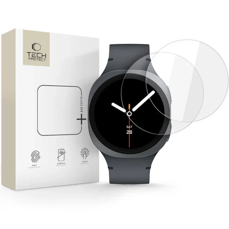 Szkło hartowane Tech-Protect Glass Fit+ 2-pack na Samsung Galaxy Watch 8 44 mm - przezroczyste