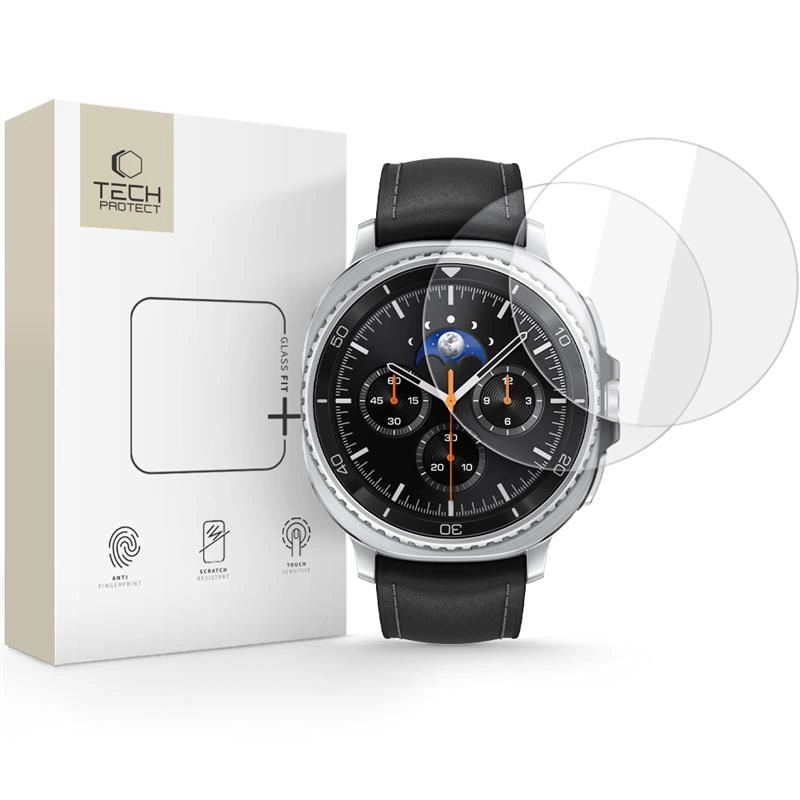 Szkło hartowane Tech-Protect Glass Fit+ 2-pack na Samsung Galaxy Watch 8 Classic 46 mm - przezroczyste