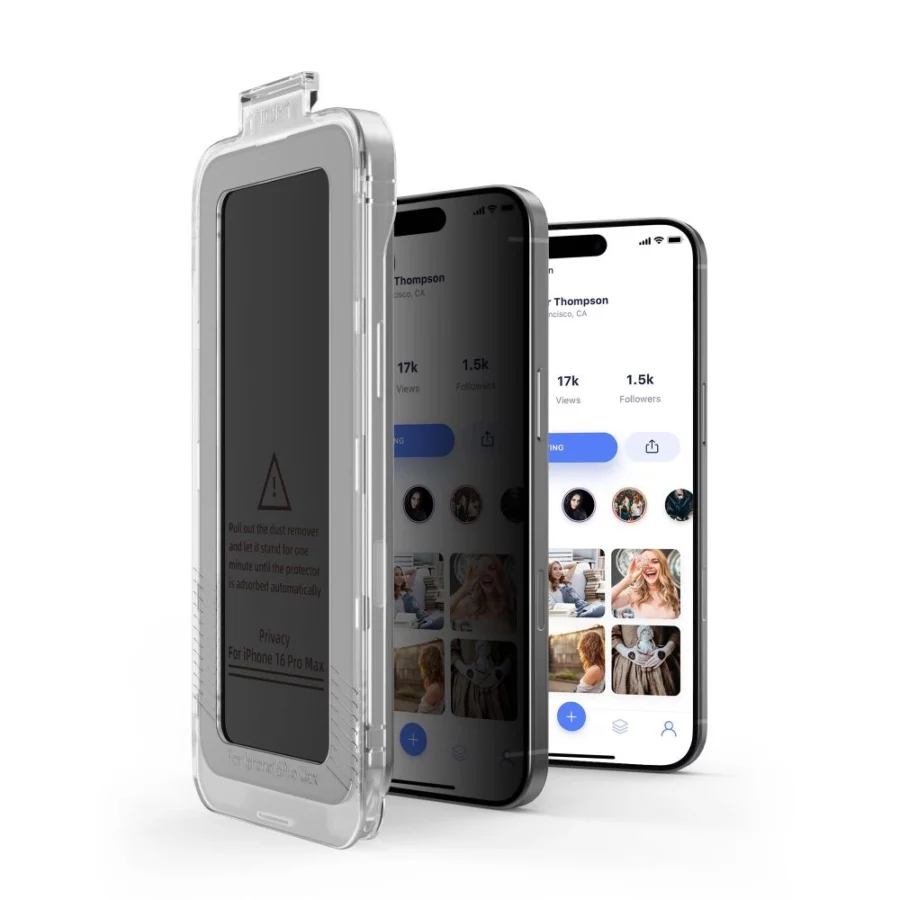Szkło prywatyzujące Tech-Protect Quick Set Spy+ 2-pack na iPhone 16 Pro