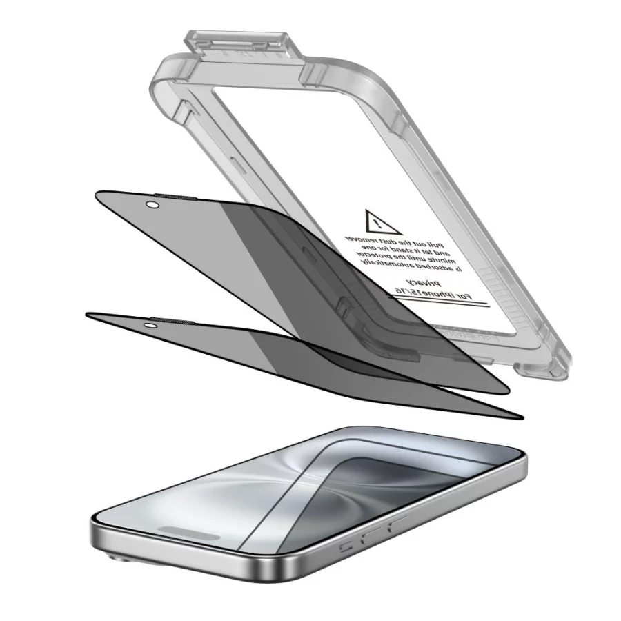 Szkło prywatyzujące Tech-Protect Quick Set Spy+ 2-pack na iPhone 15 / 16