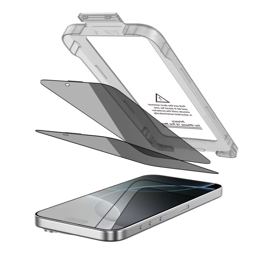 Szkło prywatyzujące Tech-Protect Quick Set Spy+ 2-pack na iPhone 16 Pro Max