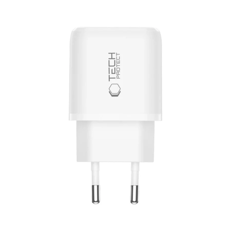 Ładowarka sieciowa Tech-Protect NCA30 PD 30W QC3.0 USB-A / USB-C- biała