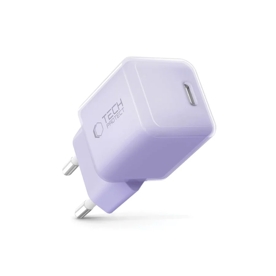 Ładowarka sieciowa Tech-Protect NCM25 USB-C PD 25W - fioletowa