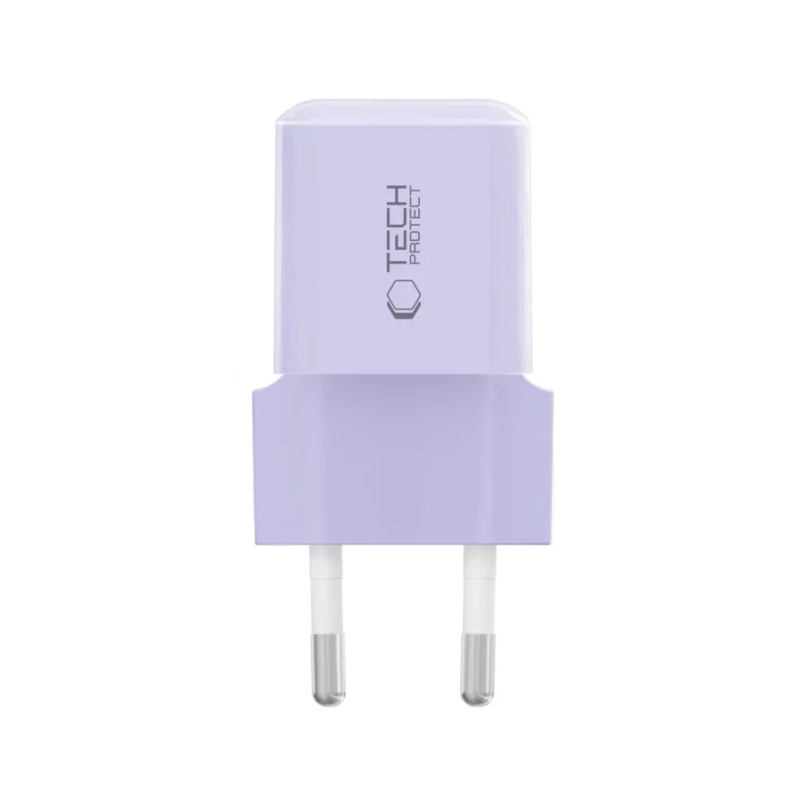 Ładowarka sieciowa Tech-Protect NCM25 USB-C PD 25W - fioletowa
