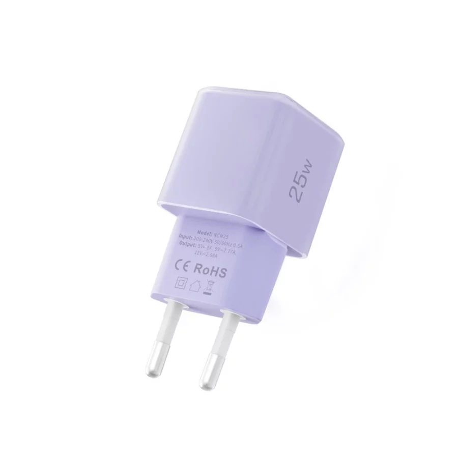 Ładowarka sieciowa Tech-Protect NCM25 USB-C PD 25W - fioletowa