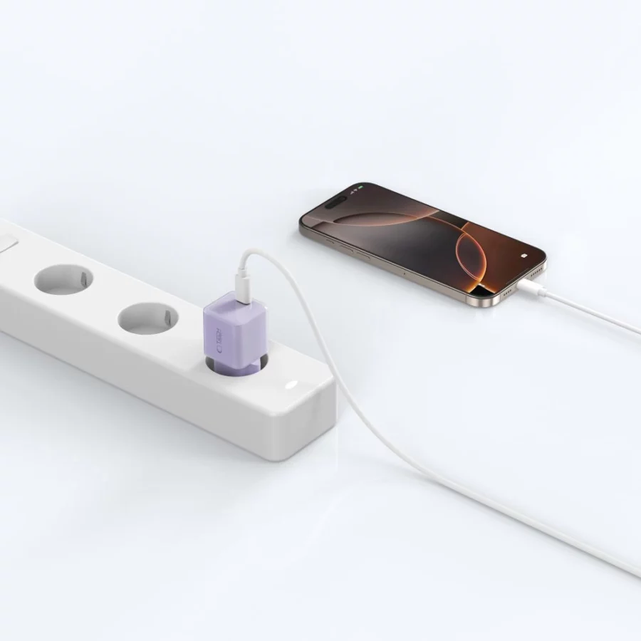 Ładowarka sieciowa Tech-Protect NCM25 USB-C PD 25W - fioletowa