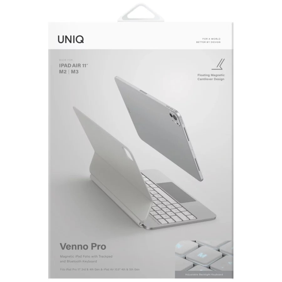Etui UNIQ Venno Pro Magnetic Smart z klawiaturą na iPad Air 10.9" (2020/2022) / Pro 11" (2021/2022) / Air 11" (2024/2025/2026) - białe