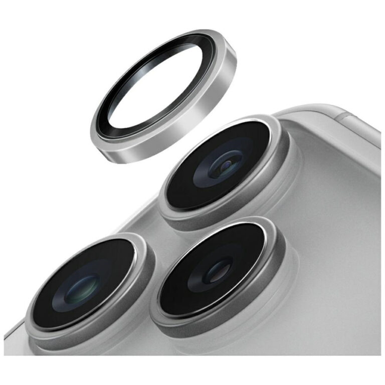 Szkło na obiektyw aparatu UNIQ Optix     Prime Camera Lens Protector do iPhone 17 Pro / 17 Pro Max / 15 Pro / 15 Pro Max z aplikatorem srebrny