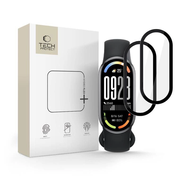Szkło hybrydowe Tech-Protect Glass Flex+ 2-pack na Xiaomi Smart Band 10 / 10 NFC - czarne