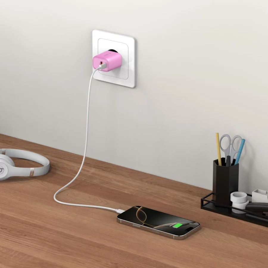 Ładowarka sieciowa Tech-Protect NCA20 PD 20W QC3.0 USB-A / USB-C - różowa
