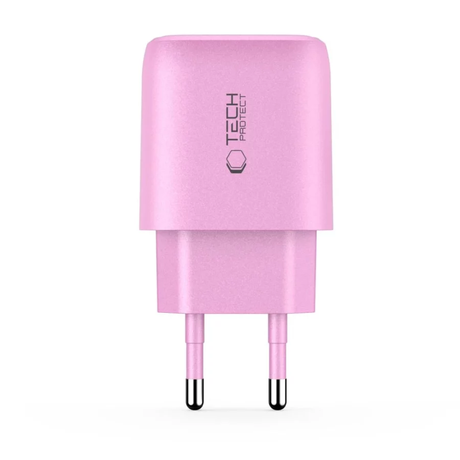 Ładowarka sieciowa Tech-Protect NCA30 PD 30W QC3.0 USB-A / USB-C - różowa