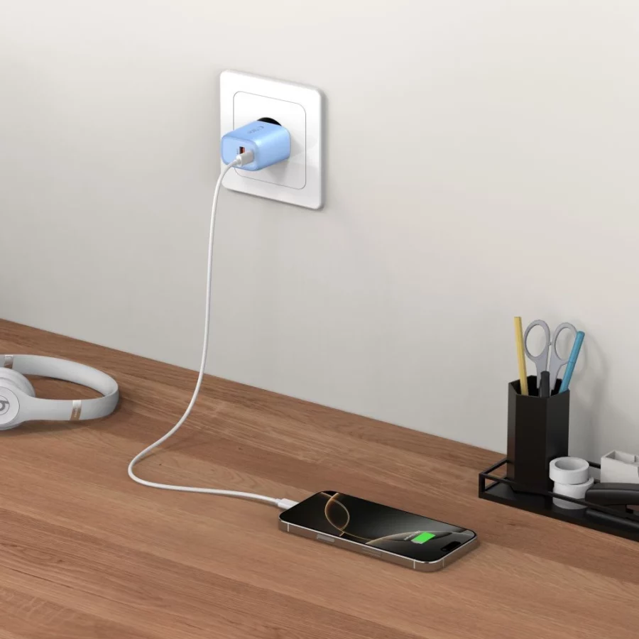 Ładowarka sieciowa Tech-Protect NCA30 PD 30W QC3.0 USB-A / USB-C - niebieska
