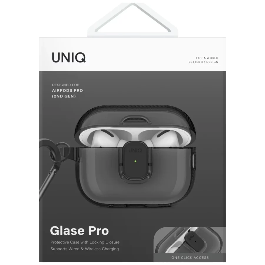 Etui UNIQ Glase Pro do AirPods Pro 2 - czarne