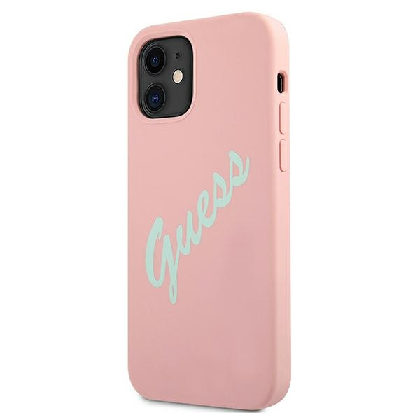 Guess GUHCP12SLSVSPG iPhone 12 mini5,4" różowo zielony/green pink hardcase Silicone Vintage