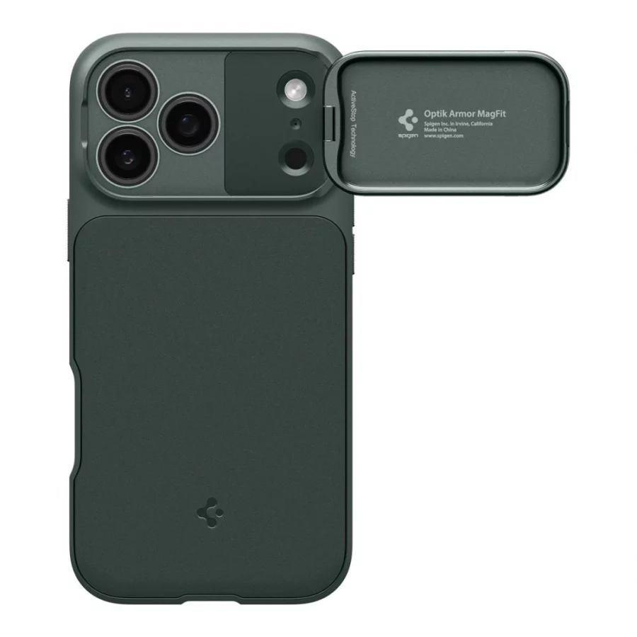 Etui Spigen Optik Armor MagSafe na iPhone 17 Pro - zielone