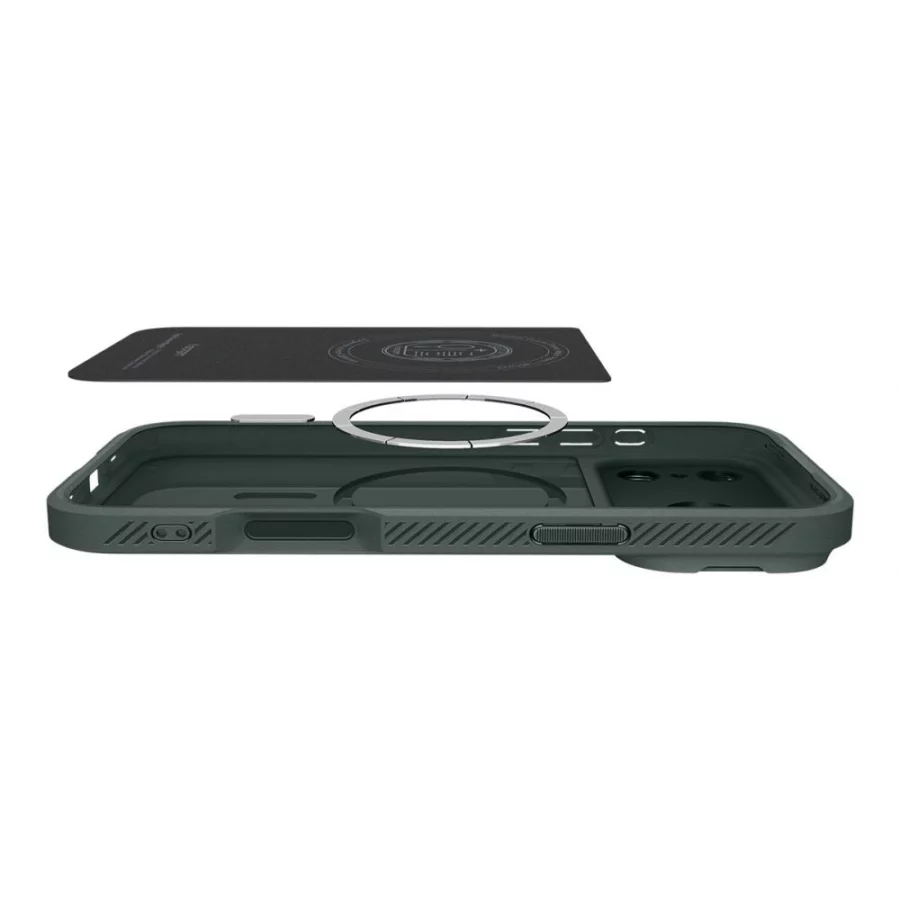 Etui Spigen Optik Armor MagSafe na iPhone 17 Pro - zielone
