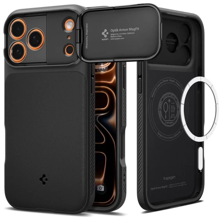 Etui Spigen Optik Armor MagSafe na iPhone 17 Pro Max - czarne
