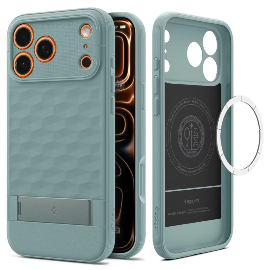Etui Spigen Parallax "S" MagSafe na iPhone 17 Pro - zielone