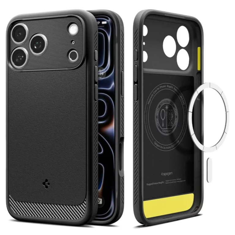Etui Spigen Rugged Armor Mag MagSafe na iPhone 17 Pro Max - czarny mat
