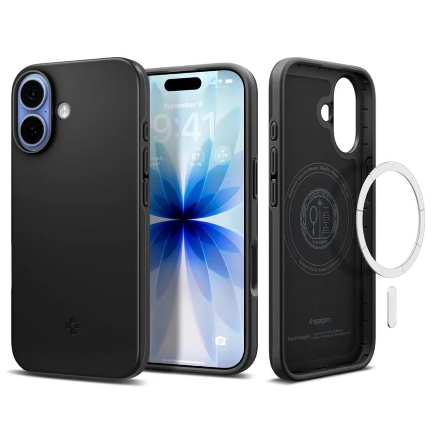Etui Spigen Thin Fit MagSafe na iPhone 17 - czarne