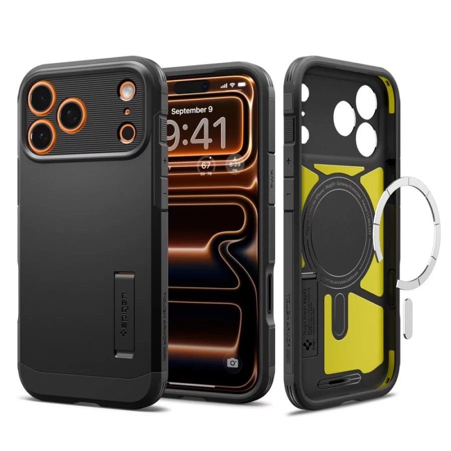 Etui Spigen Tough Armor "T" MagSafe na iPhone 17 Pro - czarne