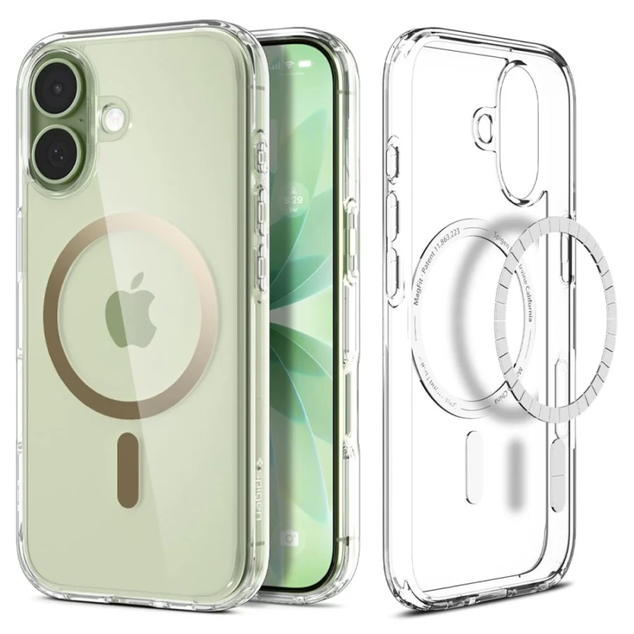 Etui Spigen Ultra Hybrid MagSafe na iPhone 17 - przezroczysto-złote