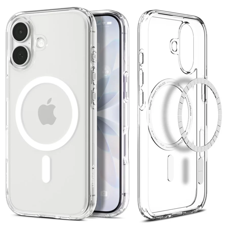Etui Spigen Ultra Hybrid MagSafe na iPhone 17 - przezroczysto-białe