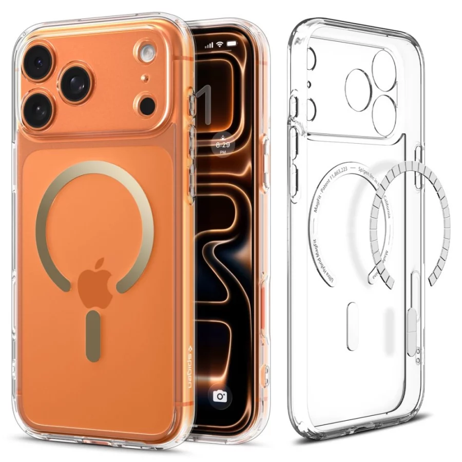 Etui Spigen Ultra Hybrid MagSafe na iPhone 17 Pro - przezroczysto-złote