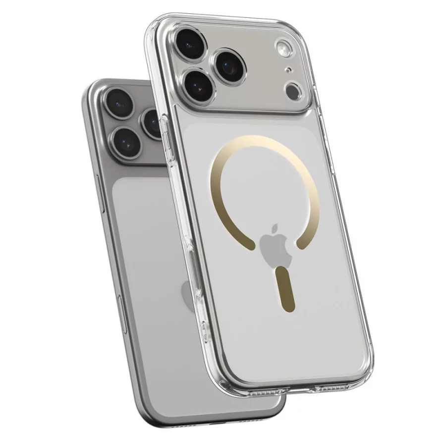 Etui Spigen Ultra Hybrid MagSafe na iPhone 17 Pro - przezroczysto-złote