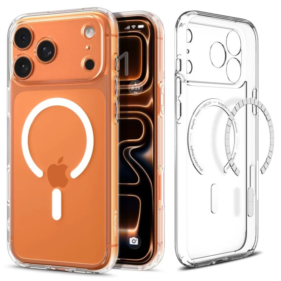 Etui Spigen Ultra Hybrid MagSafe na iPhone 17 Pro - przezroczysto-białe
