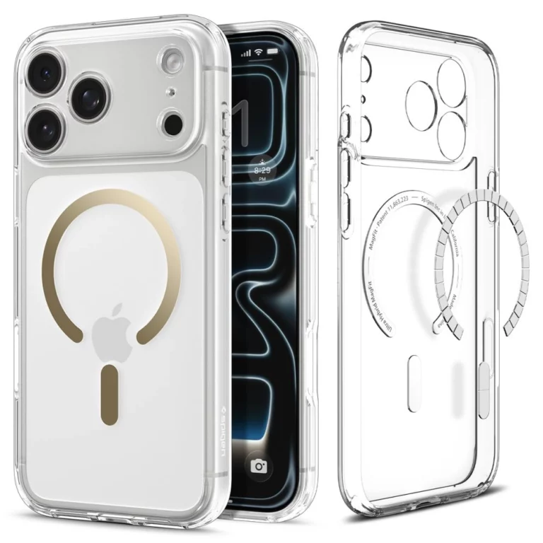 Etui Spigen Ultra Hybrid MagSafe na iPhone 17 Pro Max - przezroczysto-złote