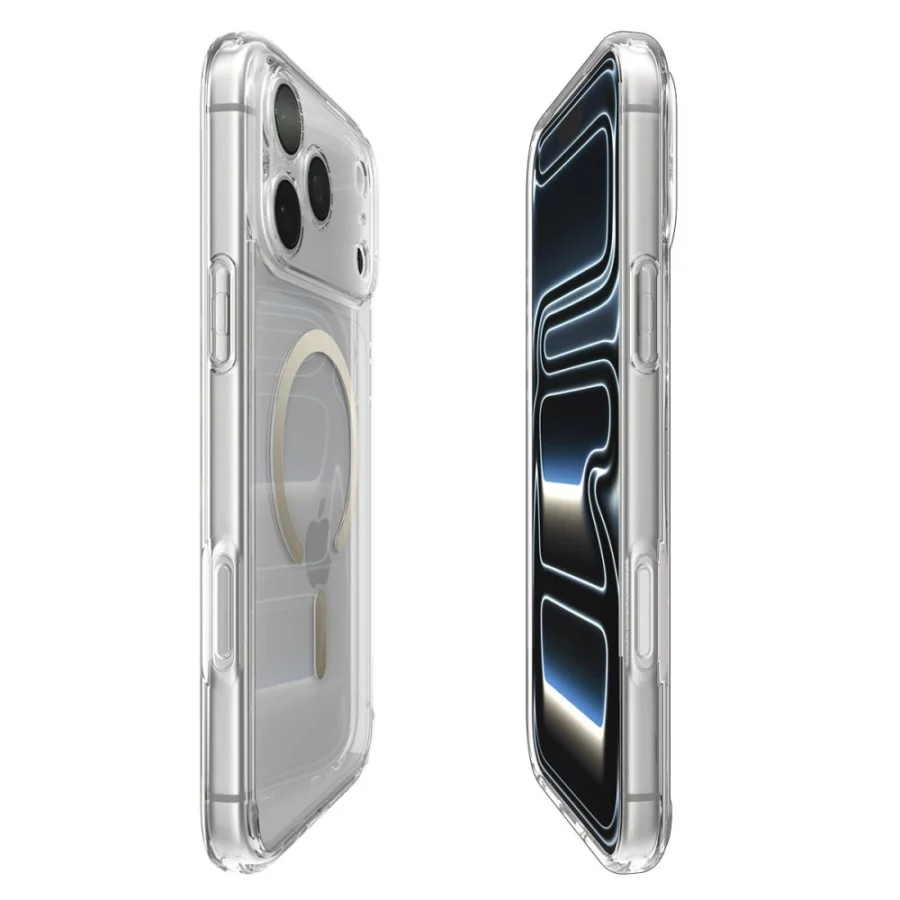 Etui Spigen Ultra Hybrid MagSafe na iPhone 17 Pro Max - przezroczysto-złote