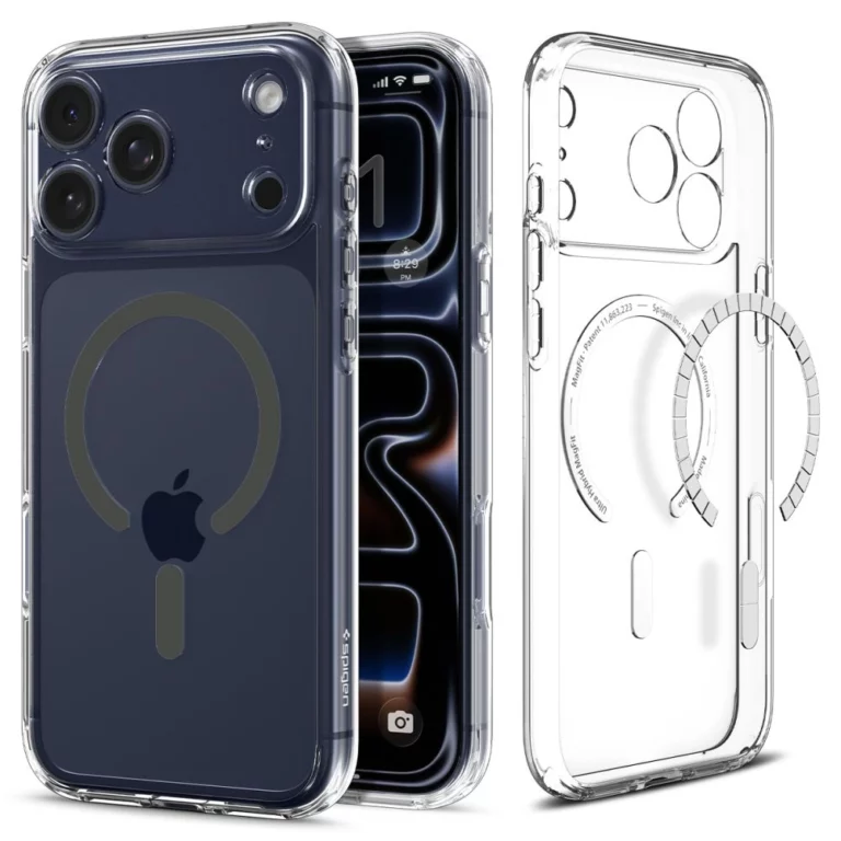 Etui Spigen Ultra Hybrid MagSafe na iPhone 17 Pro Max - przezroczysto-szare