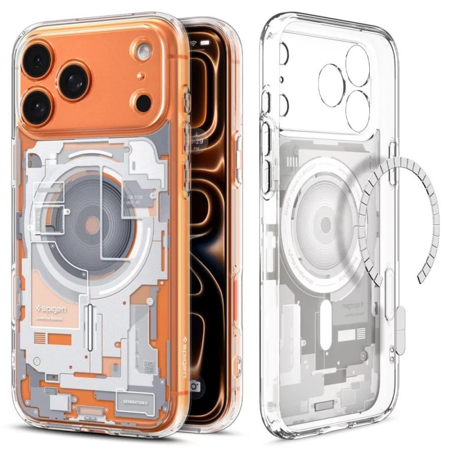 Etui Spigen Ultra Hybrid MagSafe na iPhone 17 Pro Zero One - białe