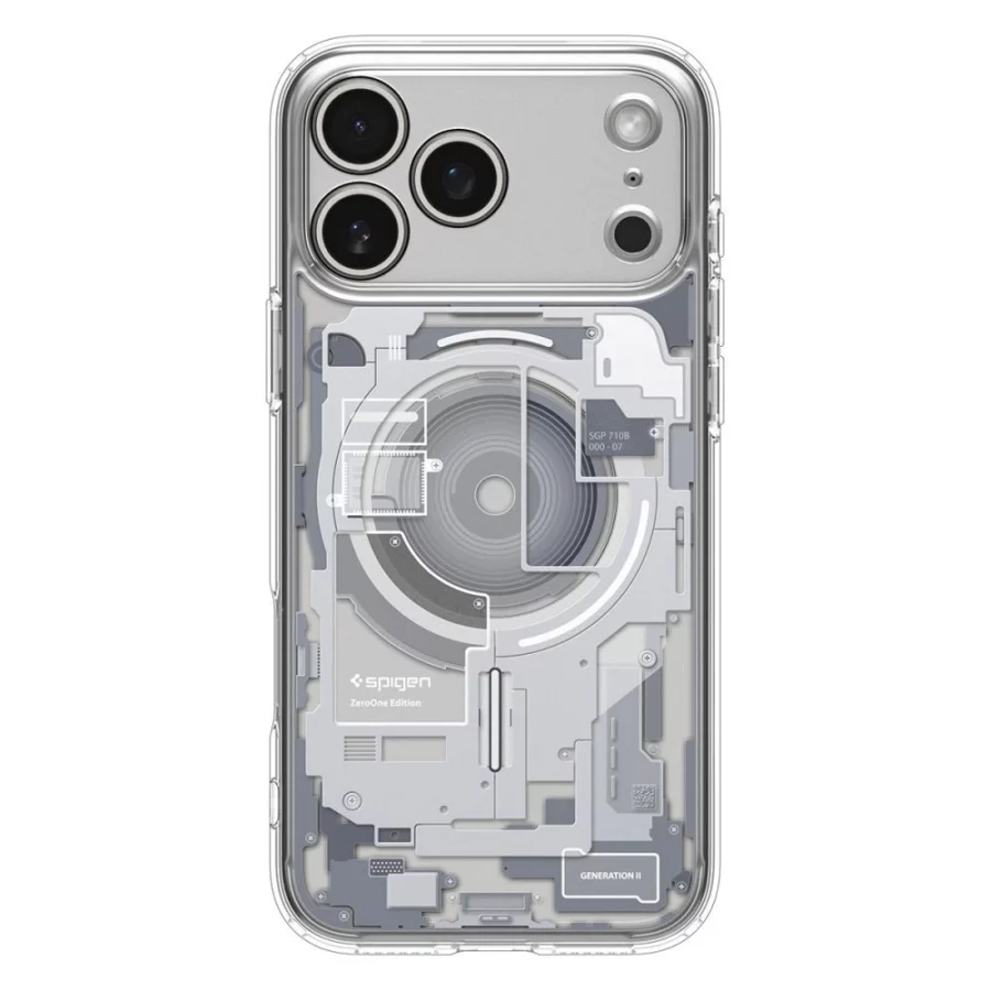 Etui Spigen Ultra Hybrid MagSafe na iPhone 17 Pro Zero One - białe