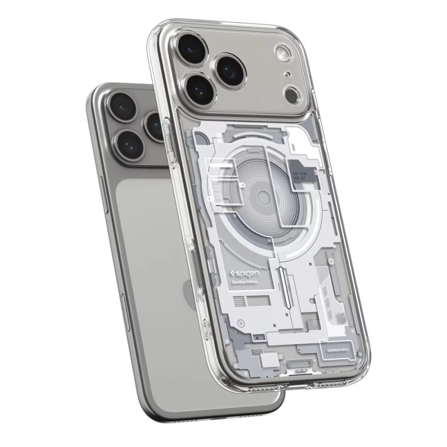 Etui Spigen Ultra Hybrid MagSafe na iPhone 17 Pro Zero One - białe